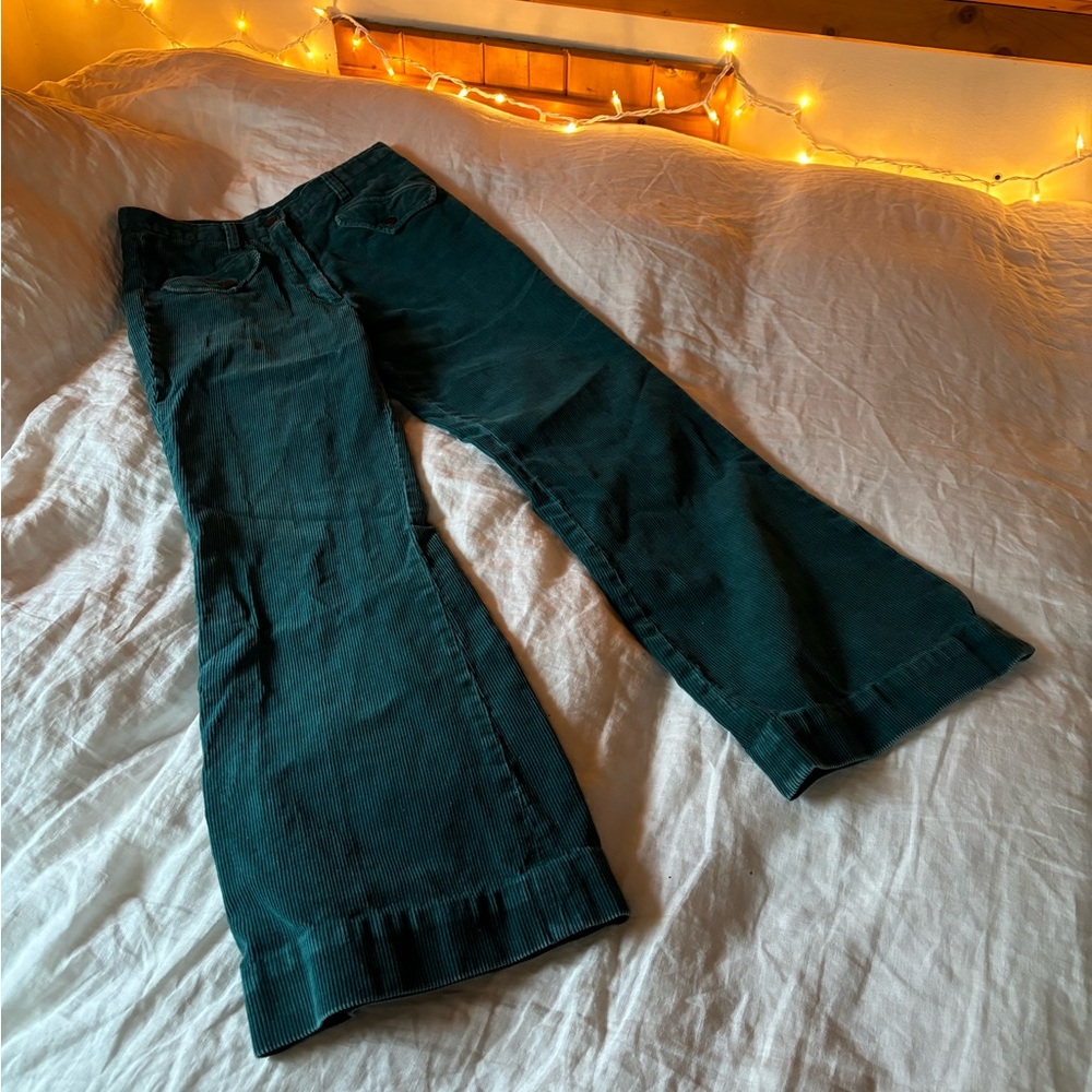 Women's Dark Teal Corduroy Flare Pants